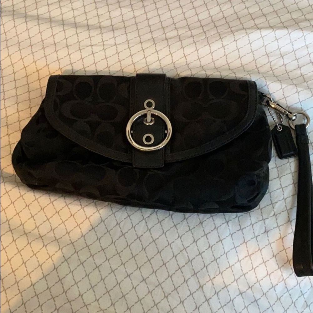 Black coach wristlet